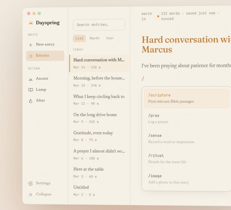 Dayspring &mdash; journal